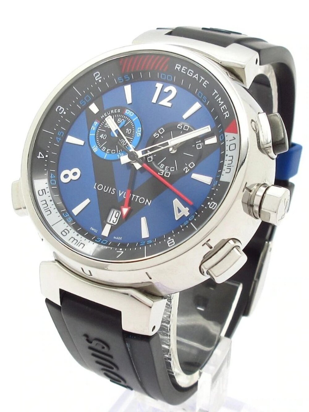 LOUIS VUITTON Tambour Regatta Chrono Q102D U***** Black Men's Wrist Watch - Picture 2 of 12